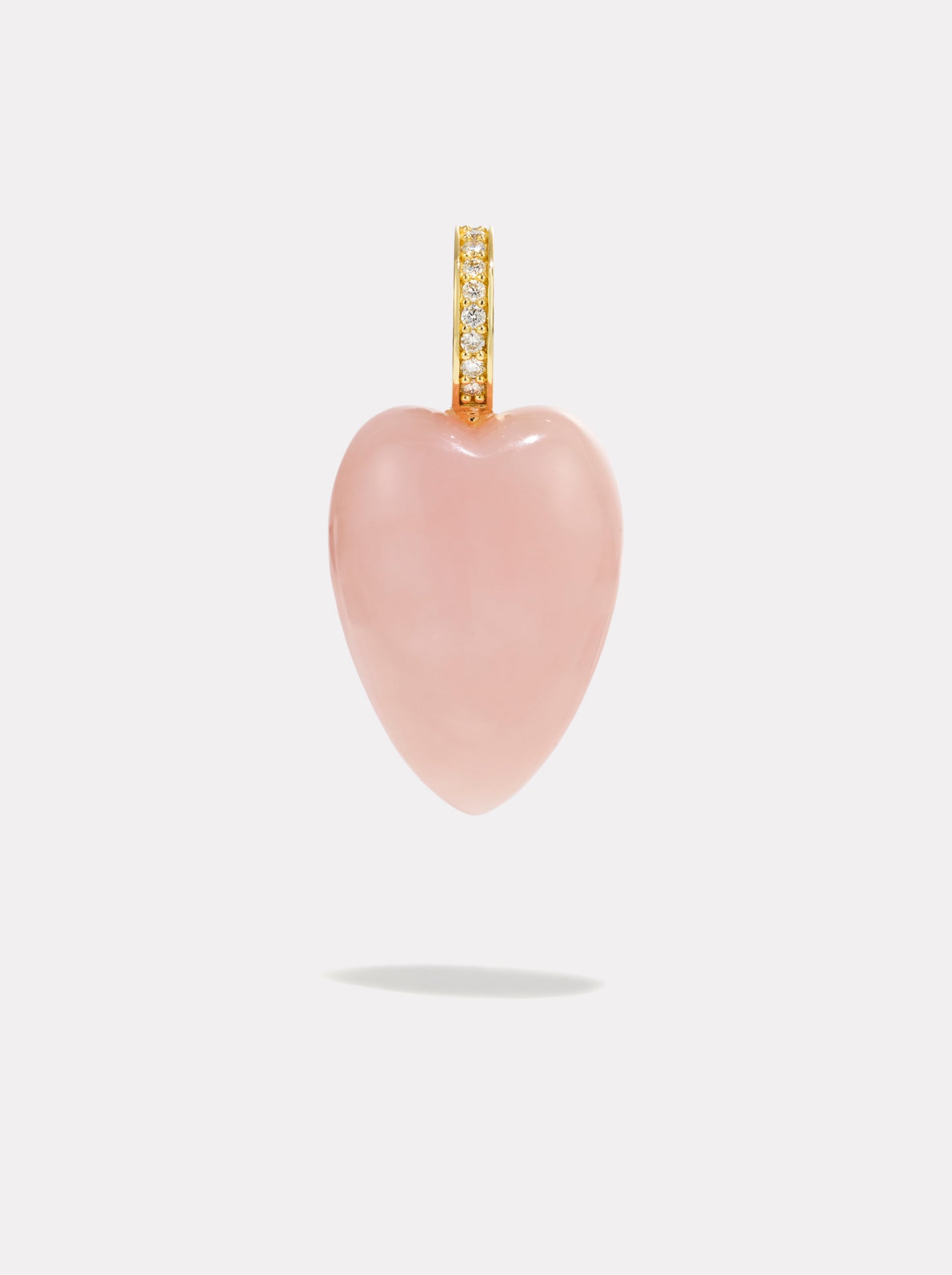 Heartstone Diamond Pendant | Pink Opal