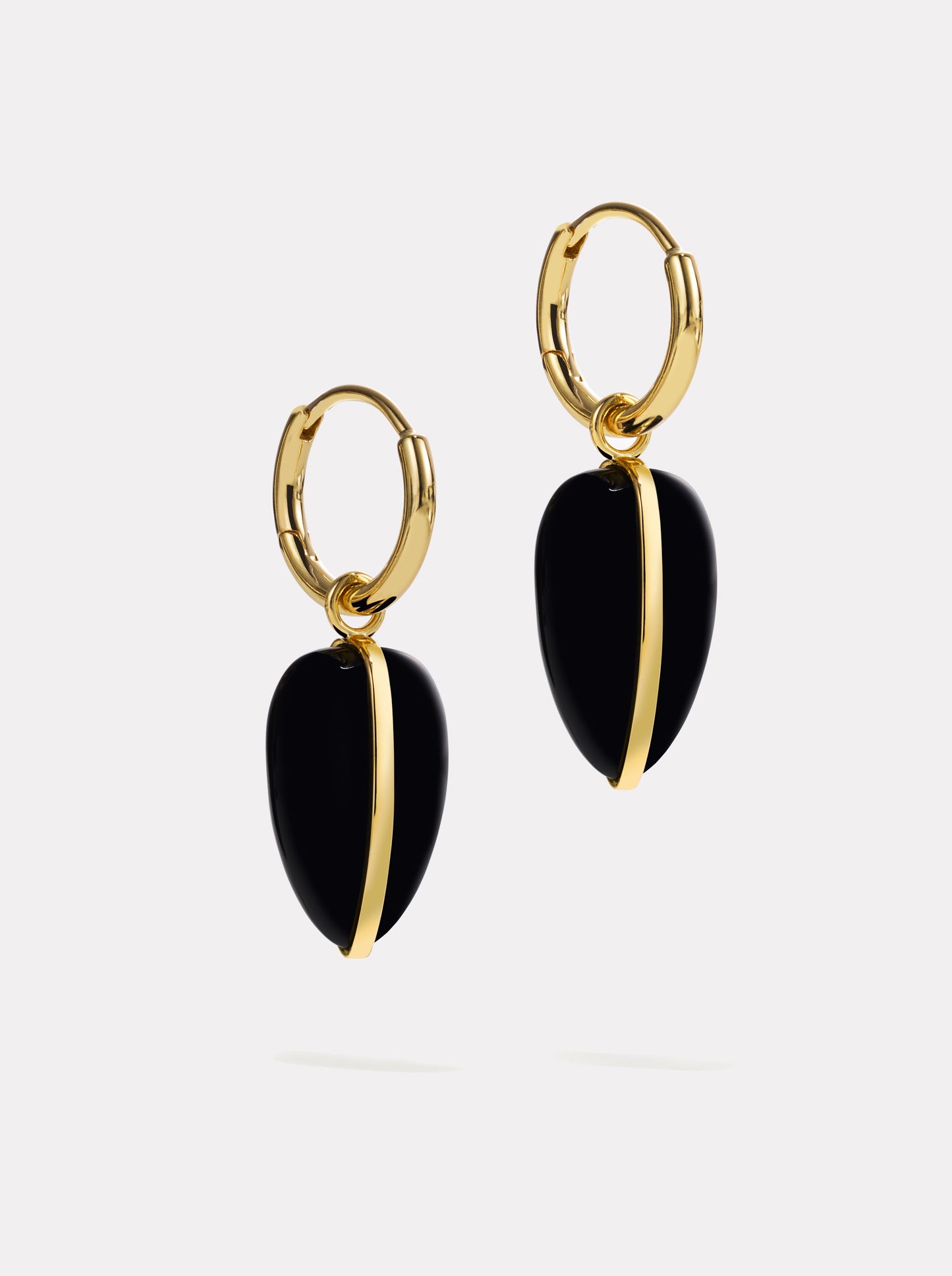 14K Pebble Earrings in Black Onyx