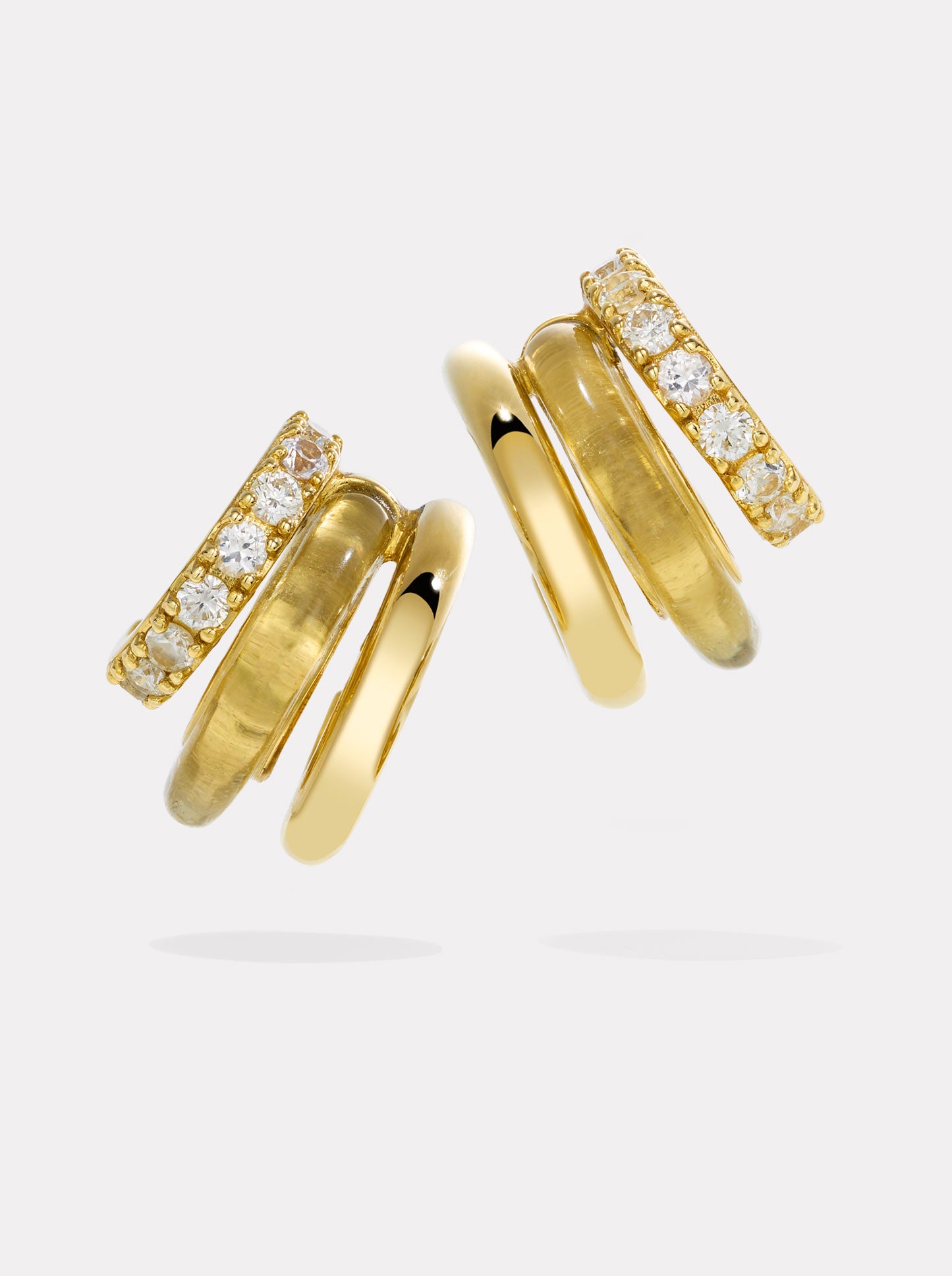 Classic Gem Earring Stack | Green Amethyst