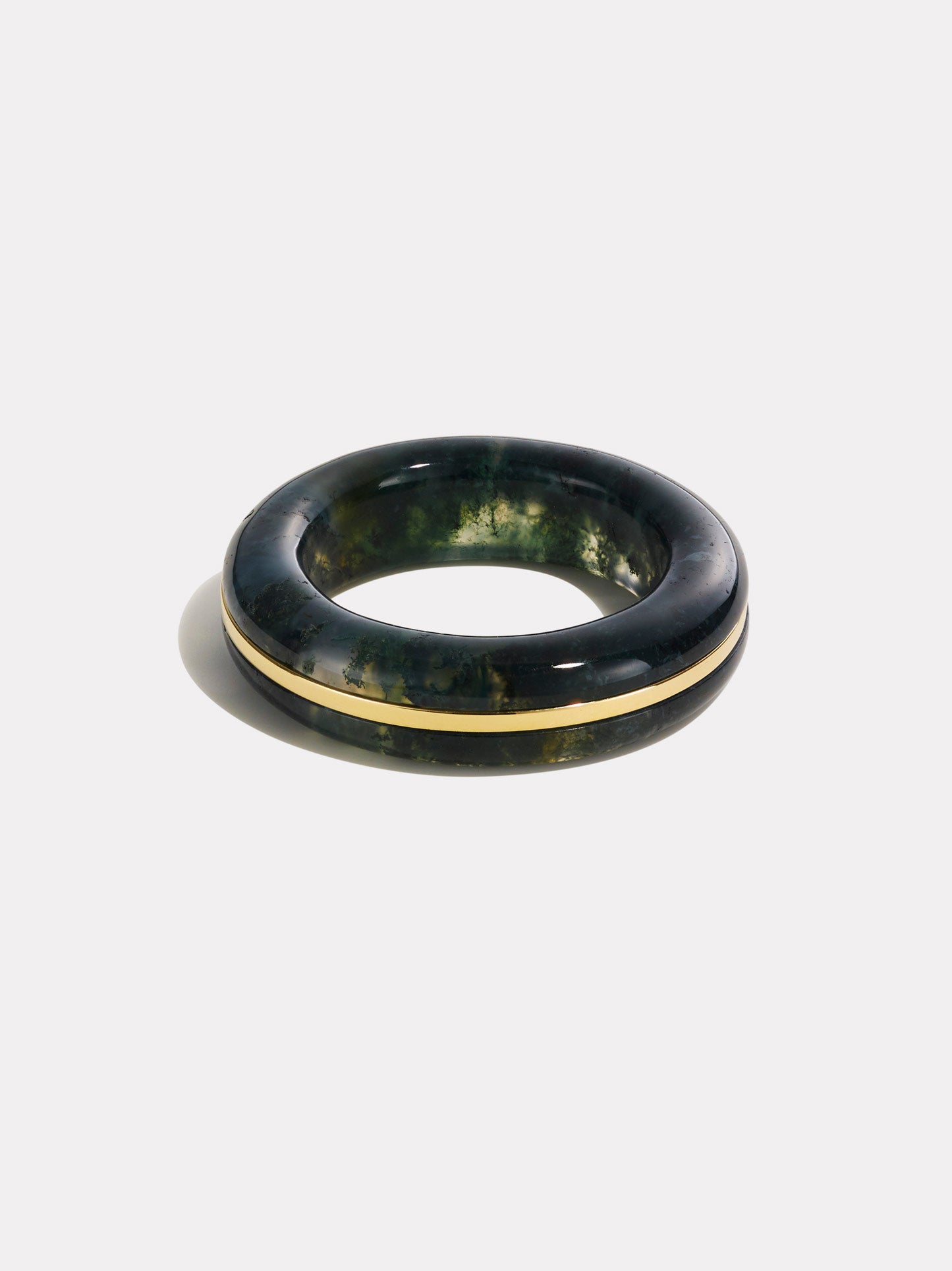 Essential Gem Stacking Ring - Green Moss Agate