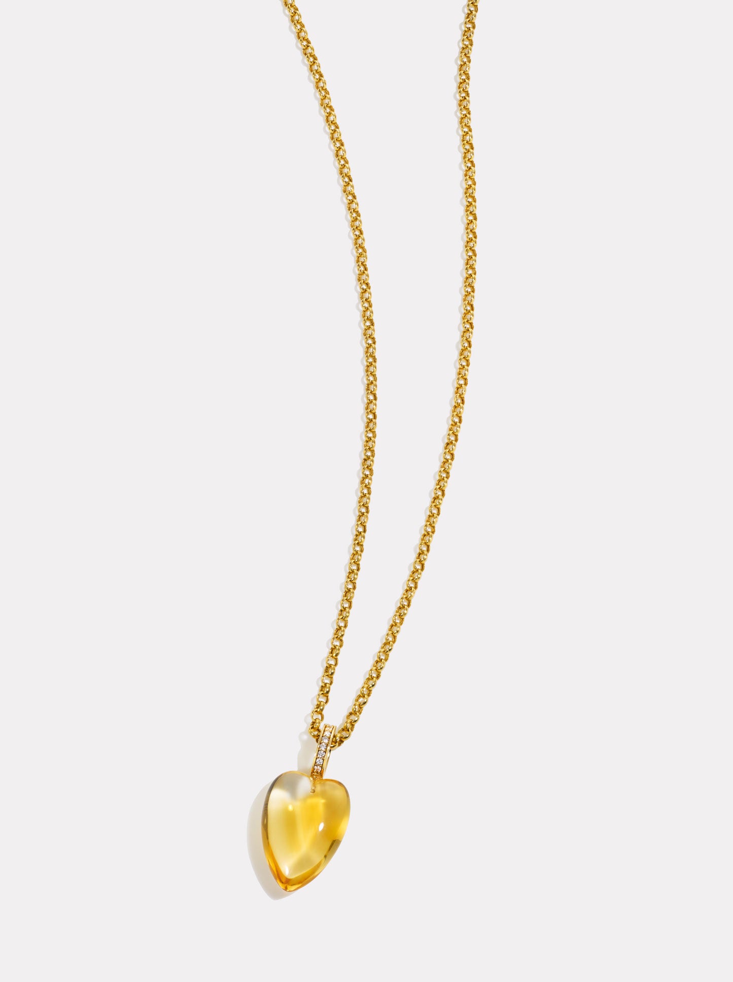 Heartstone Diamond Pendant | Citrine