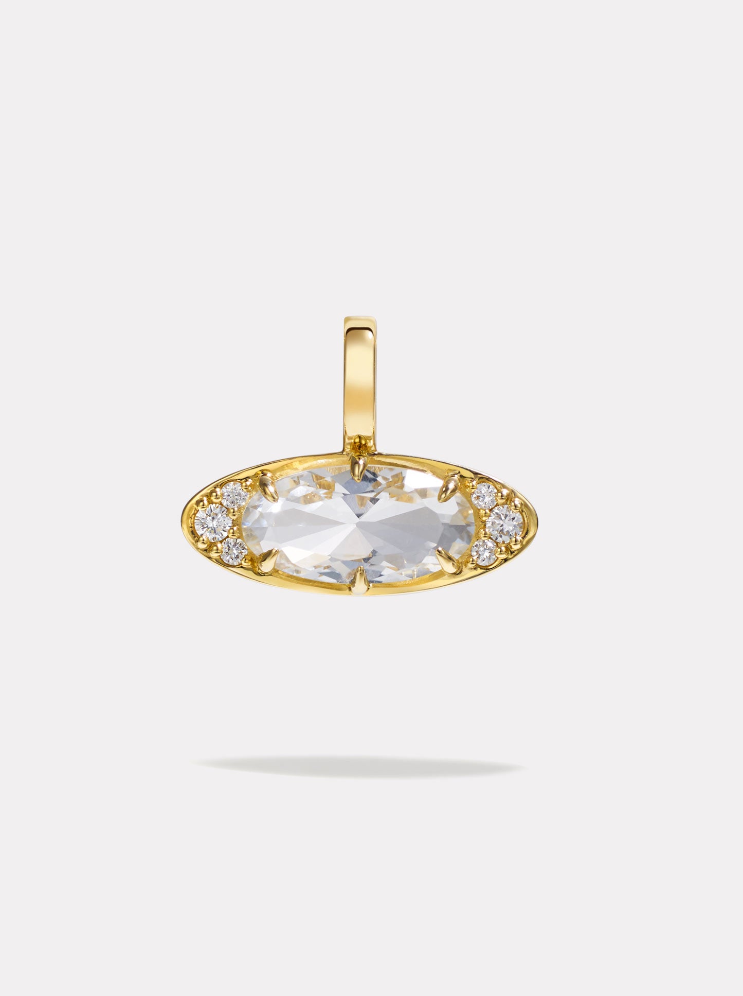 Ellipse Pendant - White Topaz