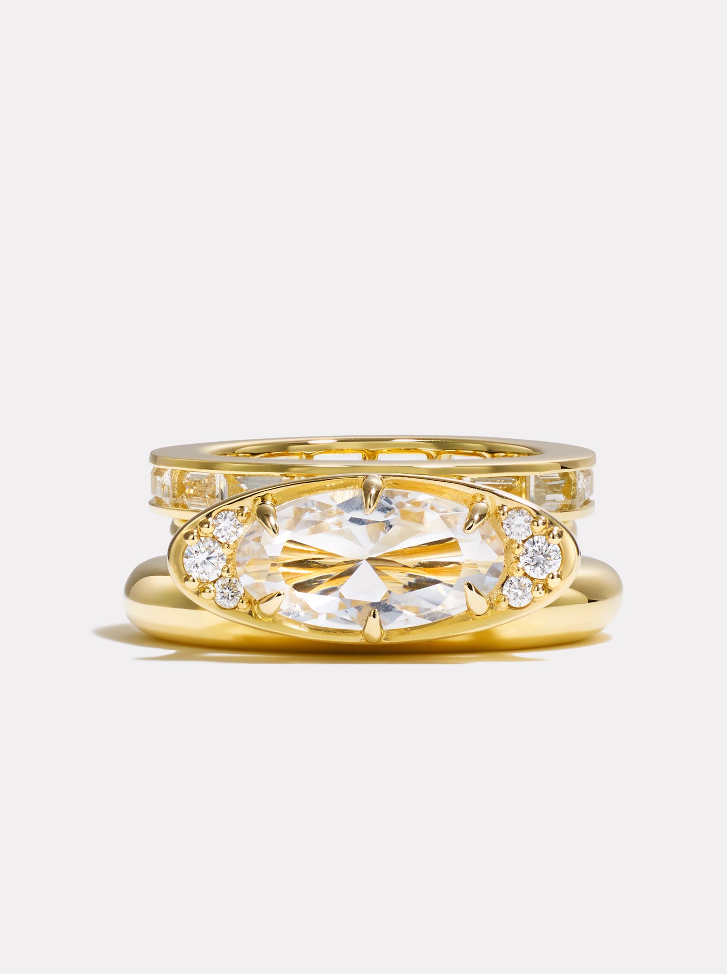 Stack_Ellipse Prism Ring Stack | White Topaz - 52