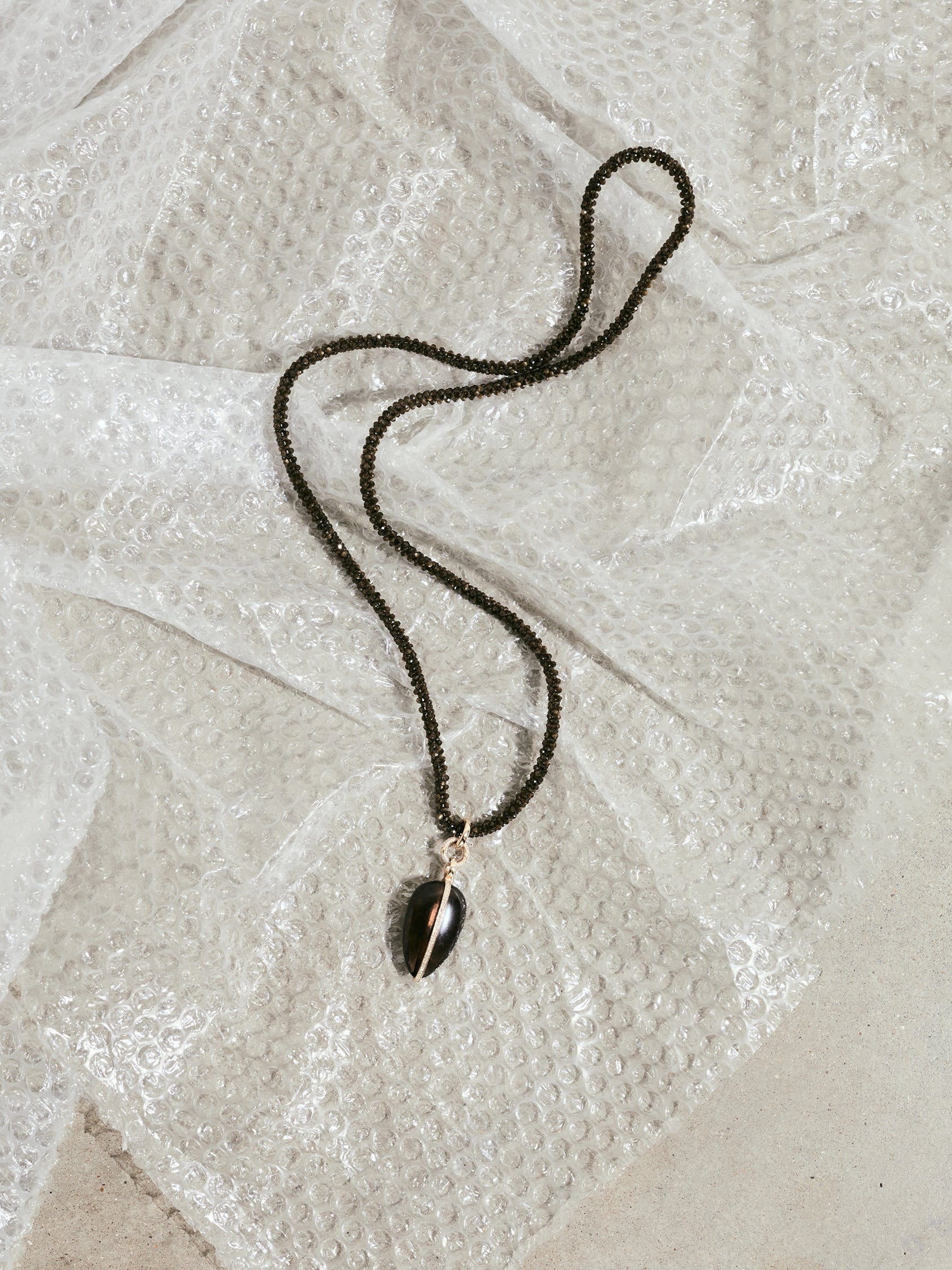 Diamond Aura Necklace | Smokey Quartz