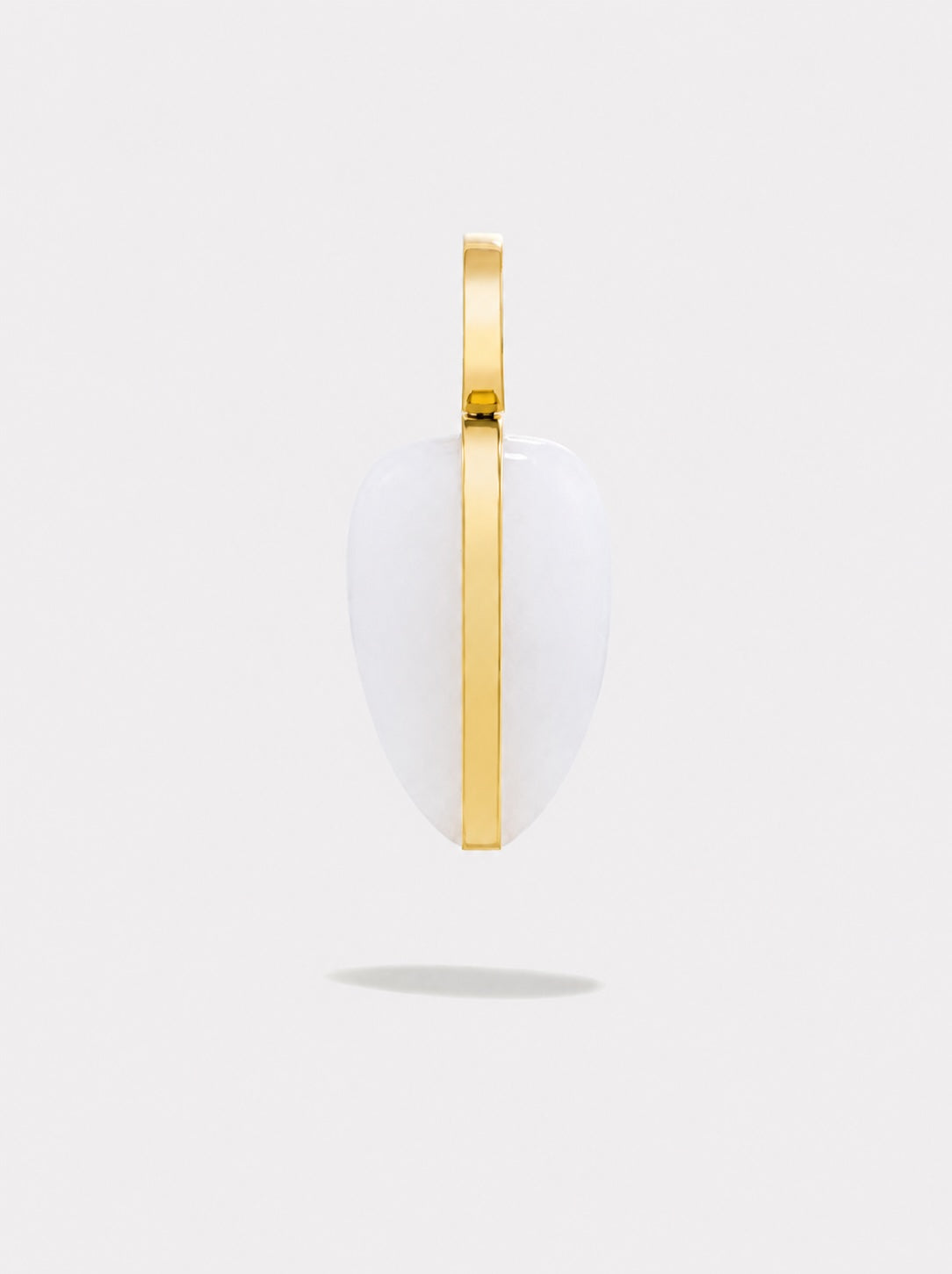 Small Pebble Pendant in White Jasper | 14K
