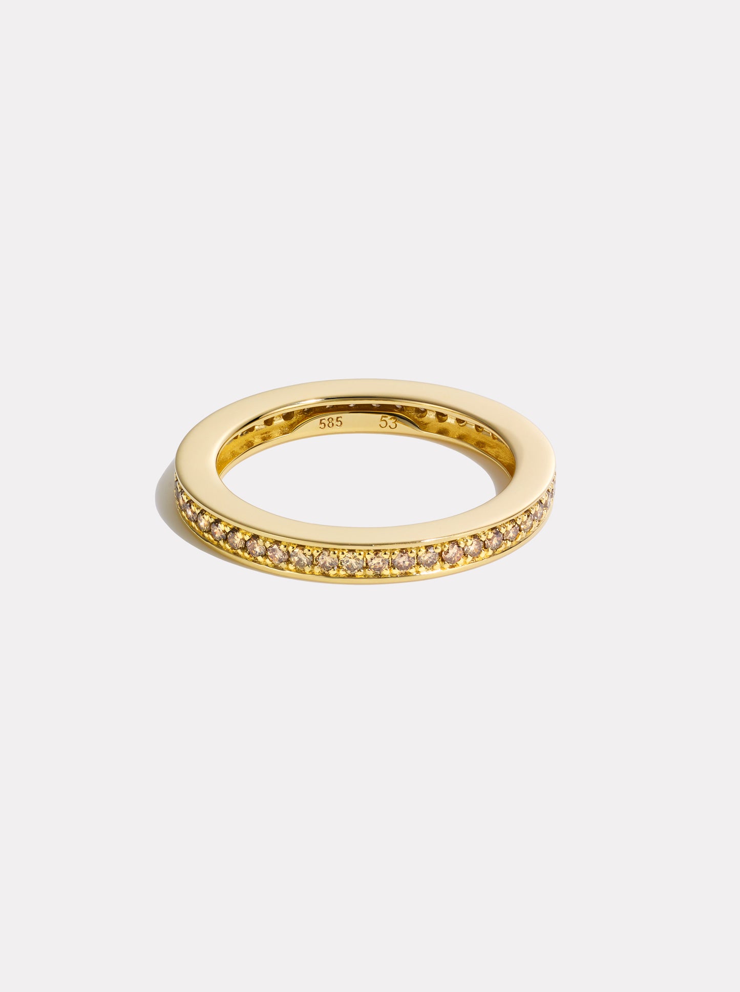 Single Line Champagne Diamond Ring