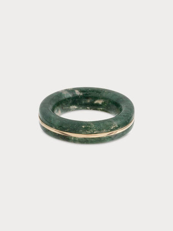 Essential Gem Stacker Ring - Green Moss Agate (Made to Order) - By Pariah
