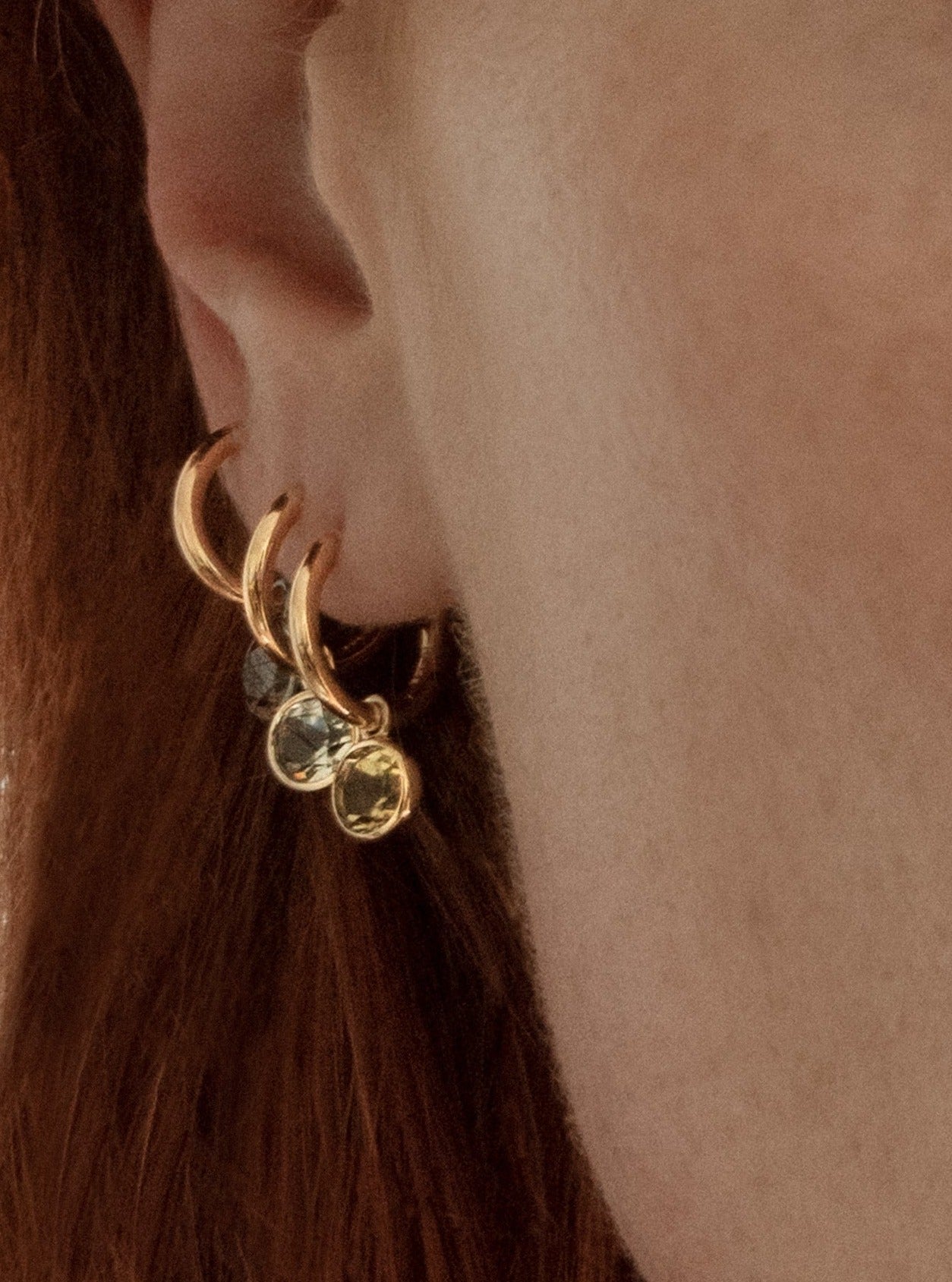 Orbit Hoops - Citrine