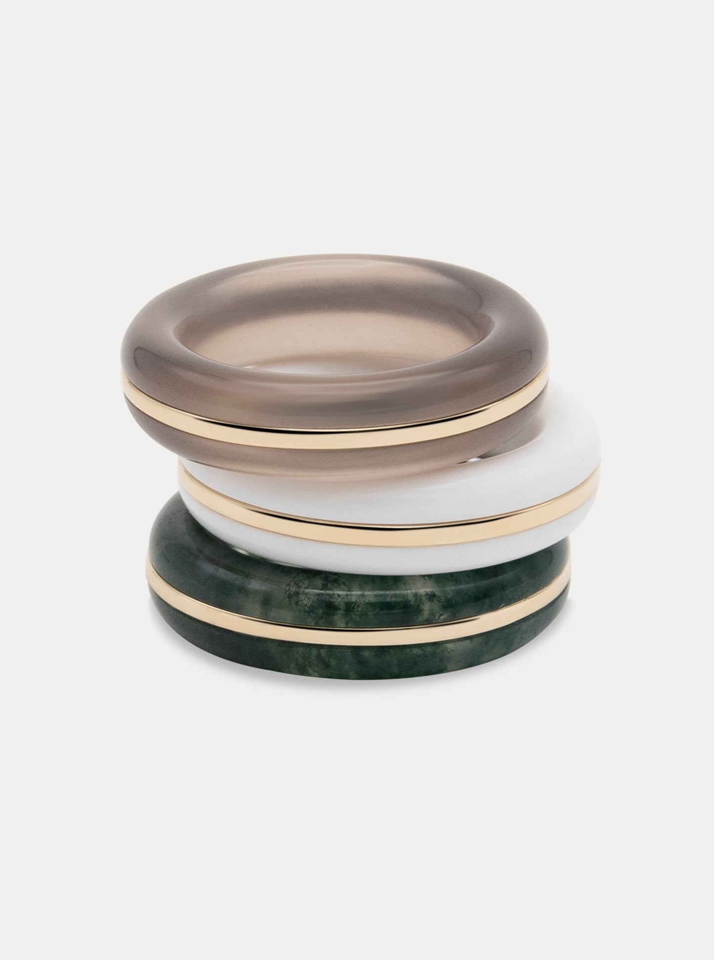 Essential Gem Stacking Ring - Grey Agate